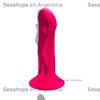 Dildo flexible rosa con sopapa y vibracion